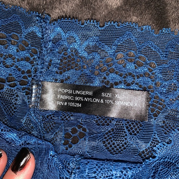 Popsi Lingerie Royal Blue Lace Panties Size XL - Picture 5 of 6